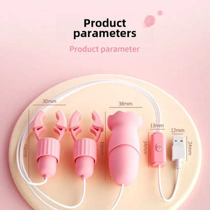 Sucking Vibrating Nipple Clamps Tongue Vibrator Labia Clitoris Clamps Stimulating Massager For Women Breast Massage Masturbator