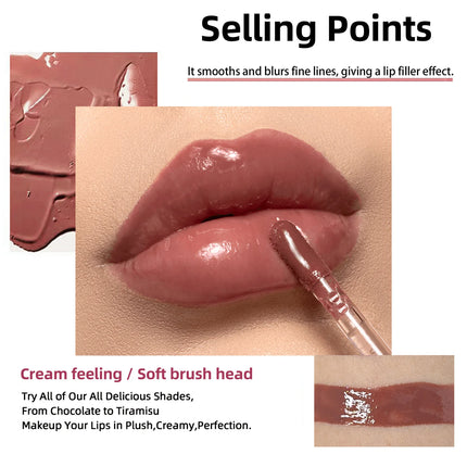 Hydrating Crystal Lip Oil - Plumping & Moisturizing Gloss with Tinted Shades for All Skin Types