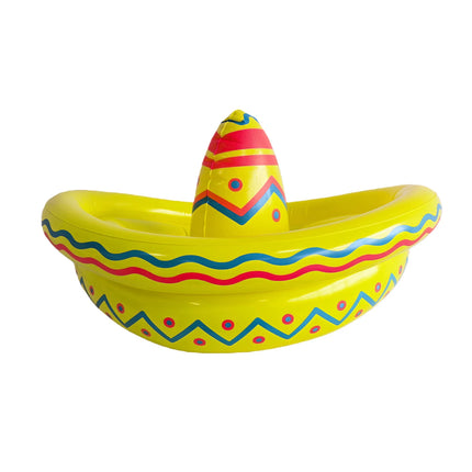 PVC Inflatable Wide Brimmed Hat Ice Bucket Retro Swimming Pool Floating Chilled Beverage Inflatable Bucket Outdoor Water