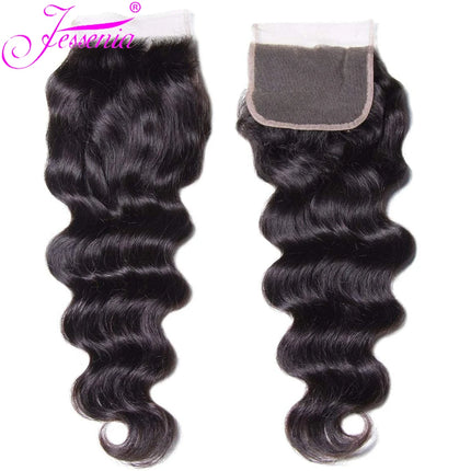 Lace Closure Only 4x4 Water Wave Closure 15A Human Hair Brazilian Lace Closure Deep Curly Straight Body Loose Wave Closure Only