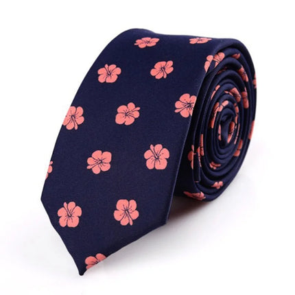 5cm Narrow Tie Fashionable Trend Tie Striped Polka Dot Flower Pattern Tie Student Personalized Accessory Casual Daily Matching