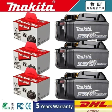 Makita 18V 6.0Ah Battery Original Lithium ion Rechargeable Battery 18V 6000mAh Replacement Battery BL1860 BL1850 BL1860B🏆🏆🏆