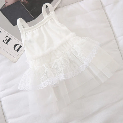 Pet Princess Dress Small Dog Thin Dress Pet Summer Halter Teddy Mesh Vest Bichon Solid Colour Skirt Fashionable Dog Clothes