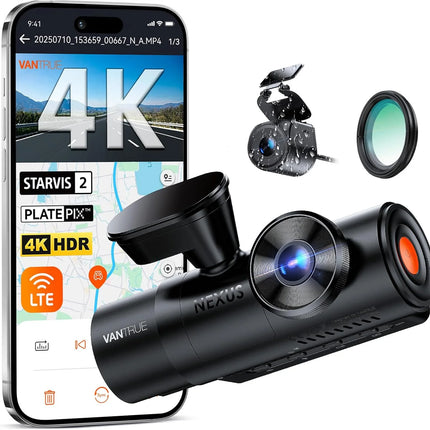 Vantrue N4 Pro S 3 Channel DashCam STARVIS 2 HDR IR Night Vision 4K+1080P+2.5K Waterproof Rear Camera Wi-Fi GPS 24h Parking Mode