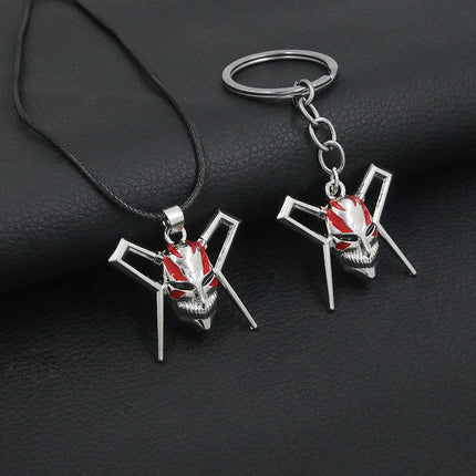 Anime Bleach Keychain Cosplay Props Kurosaki Ichigo Pendant Necklace For Women Men Backpack Charm Choker Jewelry Gifts