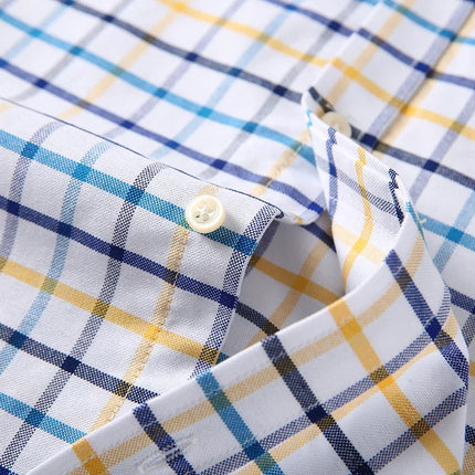 2026 New IN Shirt  Designer Clothes 100% Pure Cotton Oxford Shirts for Men Long Sleeve  Plaid Shirt Striped Male BusinessTartan