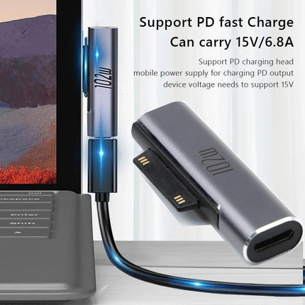 102W PD Fast Charging Adapters TypeC Power Supply Charger Connecting For Microsoft Surface Pro X 8 7 6 5 4Go Book Converter Plug