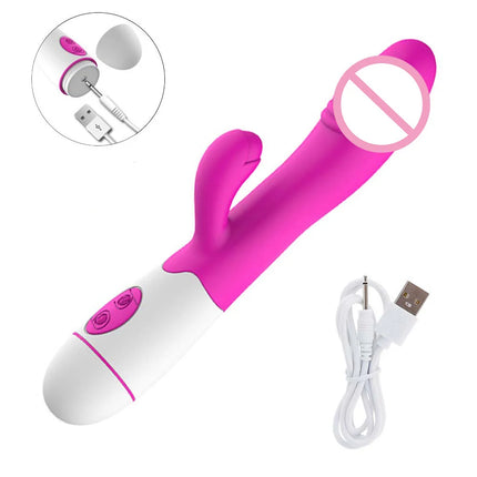Rabbit Vibrator for Women 30 Speed Rechargeable G Spot Clitoris Stimulator Dildo Vagina Female Masturbator Sex Toys for Adults