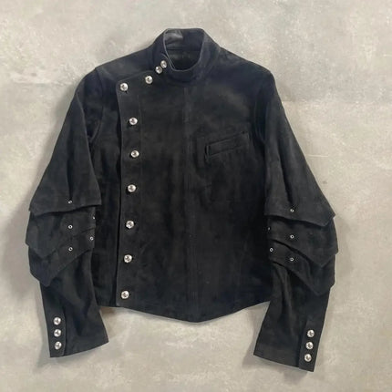 Gothic Girls Dressing Up Slim Fit Dark Series Jackets 2025 Winter French Style Fashionable Popular Cardigan for Women's
