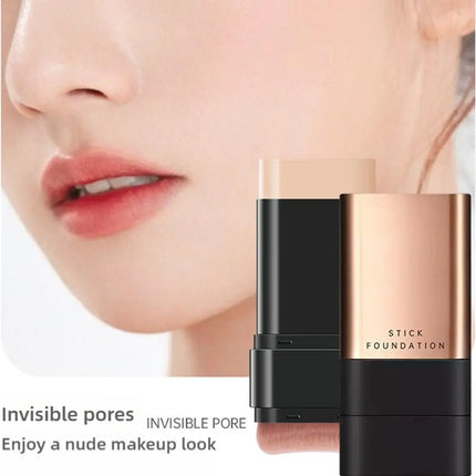 Foundation Stick High Coverage Concealer Stick With Big Brush 2 In 1 Moisturizing Face Waterproof BB Cream Korean Makeup Base