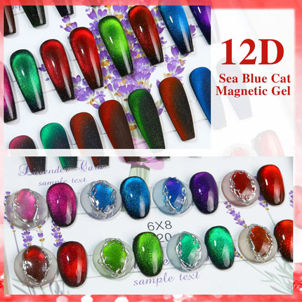 Semi Permanent Lacquer Hybrid Varnish Galaxy Crystal Cat Eye Gel Manicure DIY with Glitter Effect