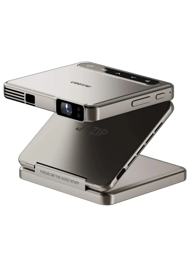 Yinzam ZIP Gold Tri-Fold Portable Projector DLP Mini Pocke Projector One-Click Screen Mirroring Type-C Fast Charging 5000mAh