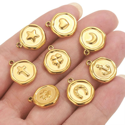 5pcs Stainless Steel Butterfly Flower Starfish Charms Jewelry Making Accessories DIY Women Earrings Necklace Jewelry Making Base