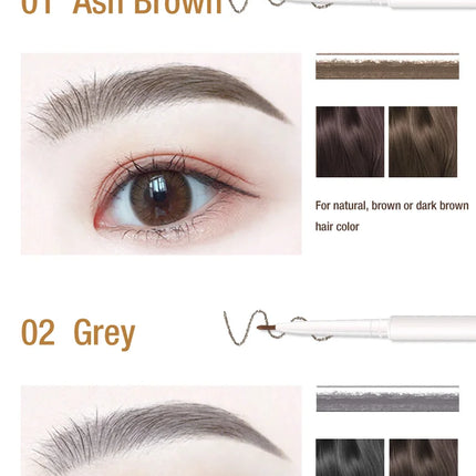 Kemelo Eyebrow Pencil Very Fine Waterproof, Sweat Proof Lasting Without Decolorization Makeup Artist Special Root Clear