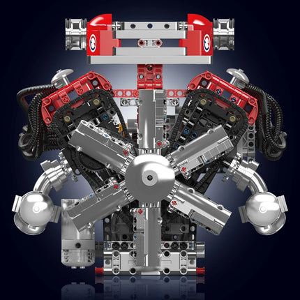 Mould King 10169 Technical Car Toys The Motorized V12 Engine Building Block Assembly Racing Car Brick Set Kids Christmas Gift