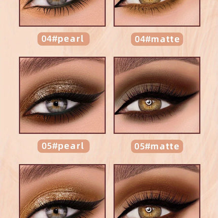 6pcs Liquid Eyeshadow Set,Pearly Glitter Matte Double Ended Eyeshadow,Pearly And Matte Finish,Smooth Delicate Texture Eyeshadow