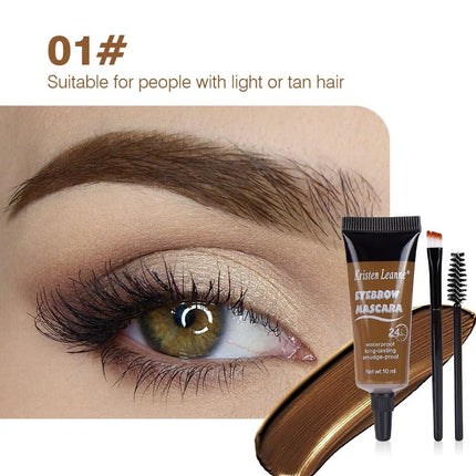 4 Color Waterproof Eyebrow Enhancer Cream with Brush Makeup Lasting Fast Tint Easy Dye DIY Natural Brow Tattoo Pigments Cosmetic