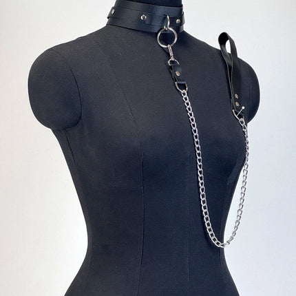 Women's Body Belly Band Neck Drawstring Collar Collar and Leash Set for Women Fetish Couple Game Role Play Props AccessorieSs