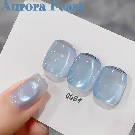 1-12pcs ZH Spring/Summer Ice Transparent Sweet Wine Glass Beads Cat Eye Nail Polish Gel New Flashy Popular Pink Nail Supplies