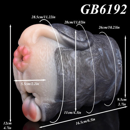 GEEBA New Dual Hole Animal Horse Masturbation Cup Soft Silicone Male Masturbator Realistic Vagina Prostate Massage Pussy Sex Toy