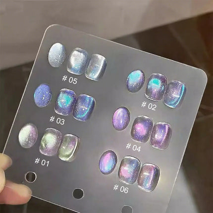 1-6PCS Popular Winter Internet Celebrity Hot-selling Northern Lights Cat Eye Magnet Gel Nail Polish Nail Art Nail Supplies