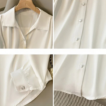 2026 Plus Size Blouses For Women Spring New Solid Long Sleeve Shirts Korean Fashion Ladies Blouse Simple Female Clothing Tops