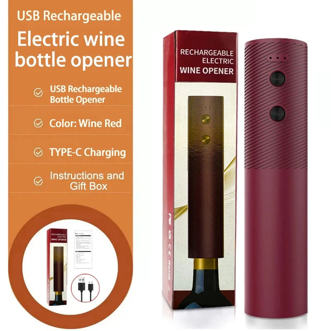 HOMEFISH Electric Wine Bottle Opener Automatic Red Wine Corkscrew Rechargeable Wine Opener Wine Tools Kitchen Products