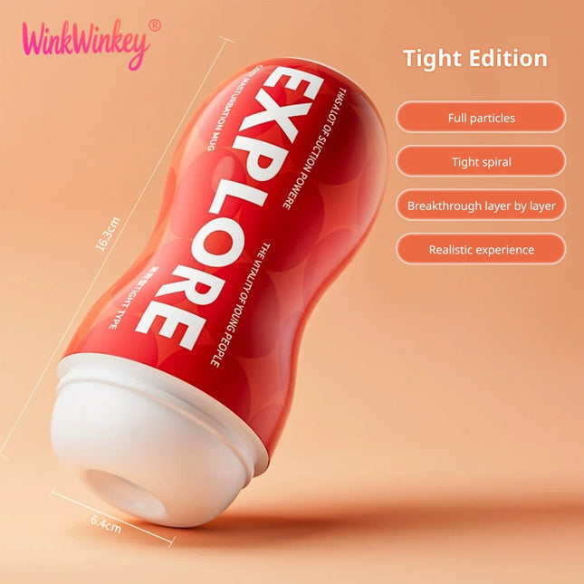 Male Masturbator Aircraft Cup Realistic Vagina Anal Vacuum Suction Soft Pocket Pussy Adult Sex Toys for Men 18+