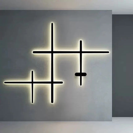 Modern Minimalist Black Line Long Wall Lamp Living Room Background Dining Bedroom Aisle Interior Decor LED Designer Wall Light