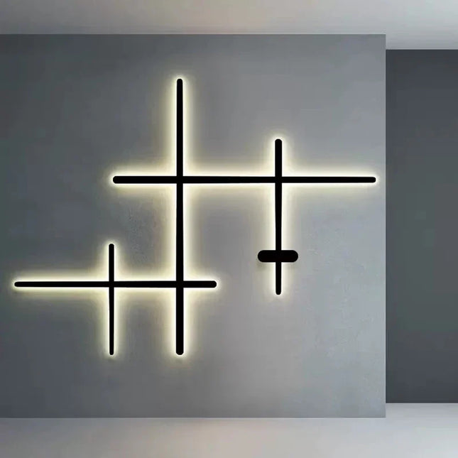Modern Minimalist Black Line Long Wall Lamp Living Room Background Dining Bedroom Aisle Interior Decor LED Designer Wall Light