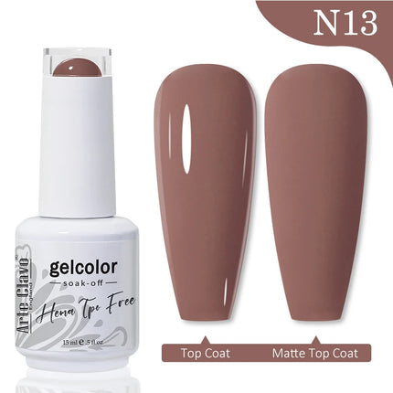 Arte Clavo Red Brown Gel Nail Polish 15ml Autumn Series Base Top Coat Soak Off UV Gel Semi Permanent Varnishes Design Nail Art