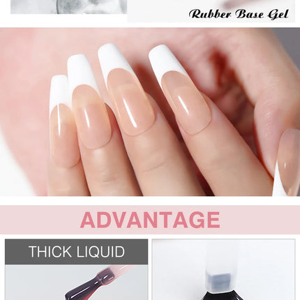 NAILCO 6Colors 15ml Hema Tpo Free Rubber Base Gel Polish Jelly Pink Clear Nail Extension Semi Permanent UV Hybrid Gel Varnish
