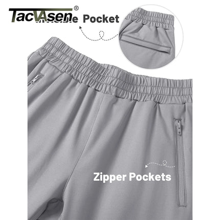 TACVASEN Men's Fleece Lined Track Pants Fall Winter Thermal Warm Jogger Pants Waterproof Workout Casual Drawstring Sweatpants