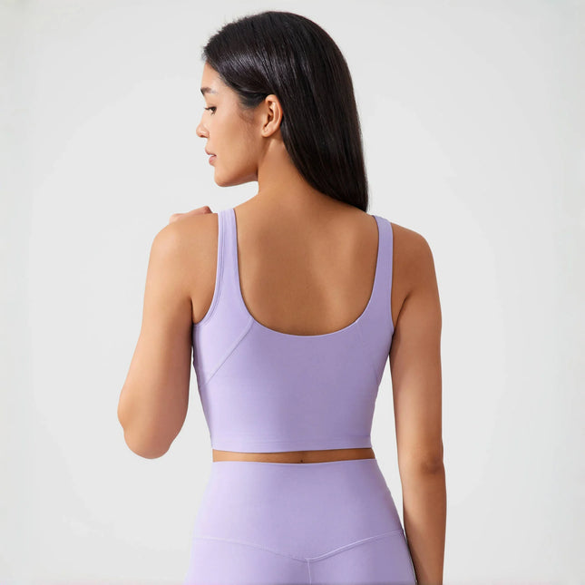Sports Bra for Women Yoga Top Fixed Chest Pad Gym Vest Shock-proof Workout Tops Yoga Clothes U-shaped Back Fitness Crop Top