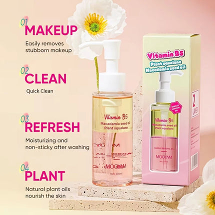 Vitamin B5 Cleansing Oil,Makeup Remover Oil,Gentle Pore Cleanser,Stubborn Makeup Remover,Natural Deep Cleansing Oil for all Skin
