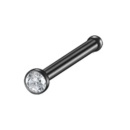 1Pcs 20G Nose Rings Hoop Surgical Stainless Steel Studs Screw L Shaped Nose Piercing Jewelry Women Black Woman and Man