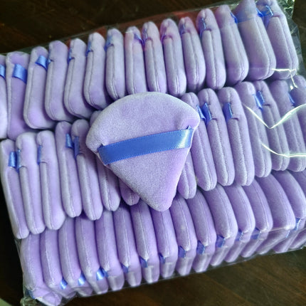 Wholesale 50Pcs Triangle Powder Puff Mini Face Makeup Sponge Cosmetics Soft Cotton Face Powder Puff Washable Velvet Makeup Puff