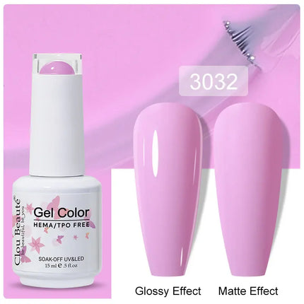 Clou Beaute 15ml Nail Gel Polish Vernis Semi Permanent UV LED Lamp Lakiery Hybrydowe Hema Free Red Nail Art Gel Lacquer Gel