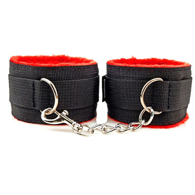 Adjustable Women Sex Plush Handcuffs BDSM Bondage Ankle Cuffs Erotic Whips Adult Games Sex Toys for Couples Flogger Cosplay Tool