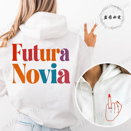New Fashion Zipper Hoodies Women Future Bride & Tribu De La Novia Fashion Sweatshirt Spanish Girl Bachelorette Party Sportwear