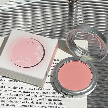 Single Matte Blusher Palette Blush Cream Contour Makeup Face Blusher Natural Cheek Tint Brighten Waterproof Peach Blush Cosmetic
