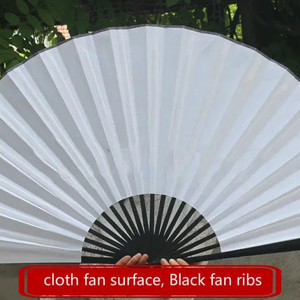 Large Blank Golden Foils Xuan Paper Fan Retro Wall Mount Painting Calligraphy DIY Paper Fan Oversize Home Decorative Folding Fan
