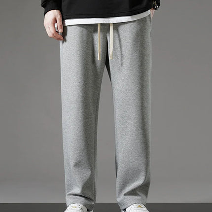 Spring Autumn Men Sweatpants Korean Fashion Sportswear Drawstring Wide Leg Straight Track Pants Cotton Casual Loose Trousers