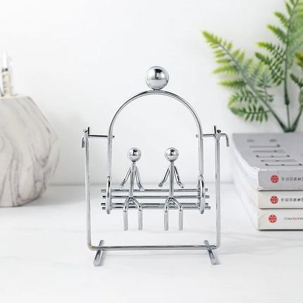 Iron Swing Couple Swing Piece Creative Home Desktop Living Room Metal Model Handicraft Birthday Gifts Desktop Decoration