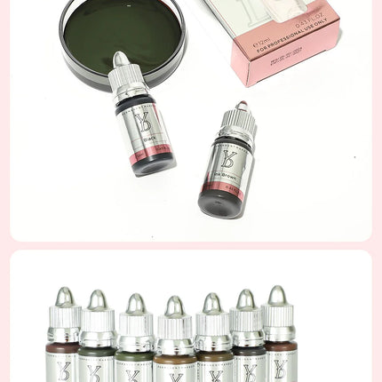 YDPMU REACH Certified Hybrid Eyebrows Pigment Set 12ml for Semi Permanent Makeup Microblading Ink Professional Tattoo Supplies