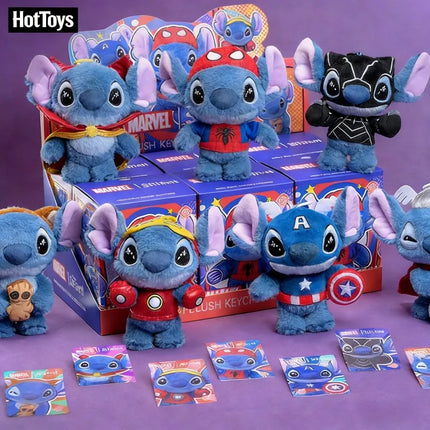 New Product Marvel Stitch Plush Keychain Blind Box Cute Stuffed Doll Collectible Toy Trendy Accessory for Bag Key Gift for Fans