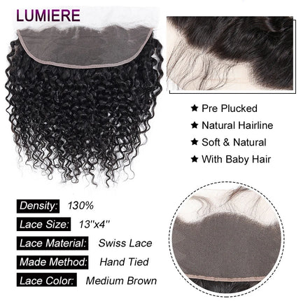 Deep Water Curly Wave Real HD 5x5 Lace Closue Frontal Only Skinlike Swiss Only Loose Deep Wave Human Hair Pre Plucked Hairline