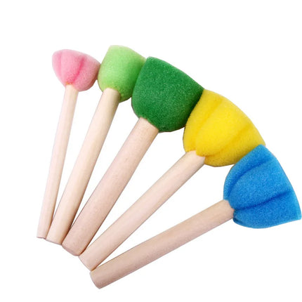 Children Toddler Sponge Stamp Brush Kits Flower Drawing Toys for Children Paint Educational DIY Art Craft Creativity Tools DDJ