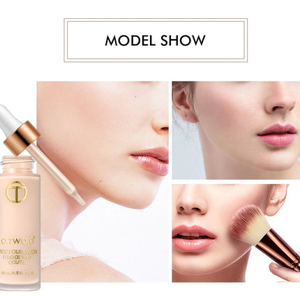 Natural Finish Liquid Foundation Full Coverage Makeup Base Oil Free BB Cream Long Lasting Face Concealer Cosmetics