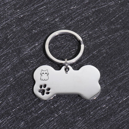 Custom Text Dog Tags Personalized Name Dog Cat ID Tag Bone Shaped Pendant Laser Engraving Address Number Customized Pets ID Tag